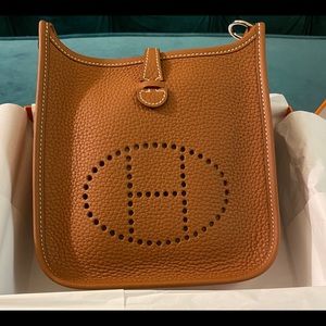 HERMÈS EVELYNE TPM 16 in Gold color with PHW